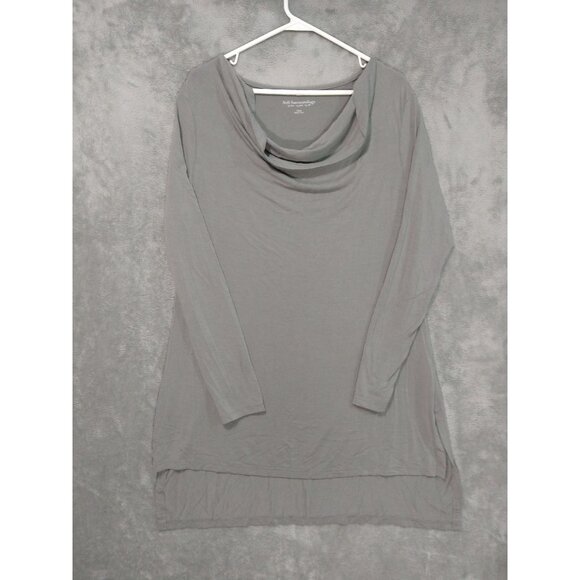 Soft Surroundings Tunic Womens Large Gray Drape Top Boat Neck Long Sleeve Modal - Picture 1 of 7